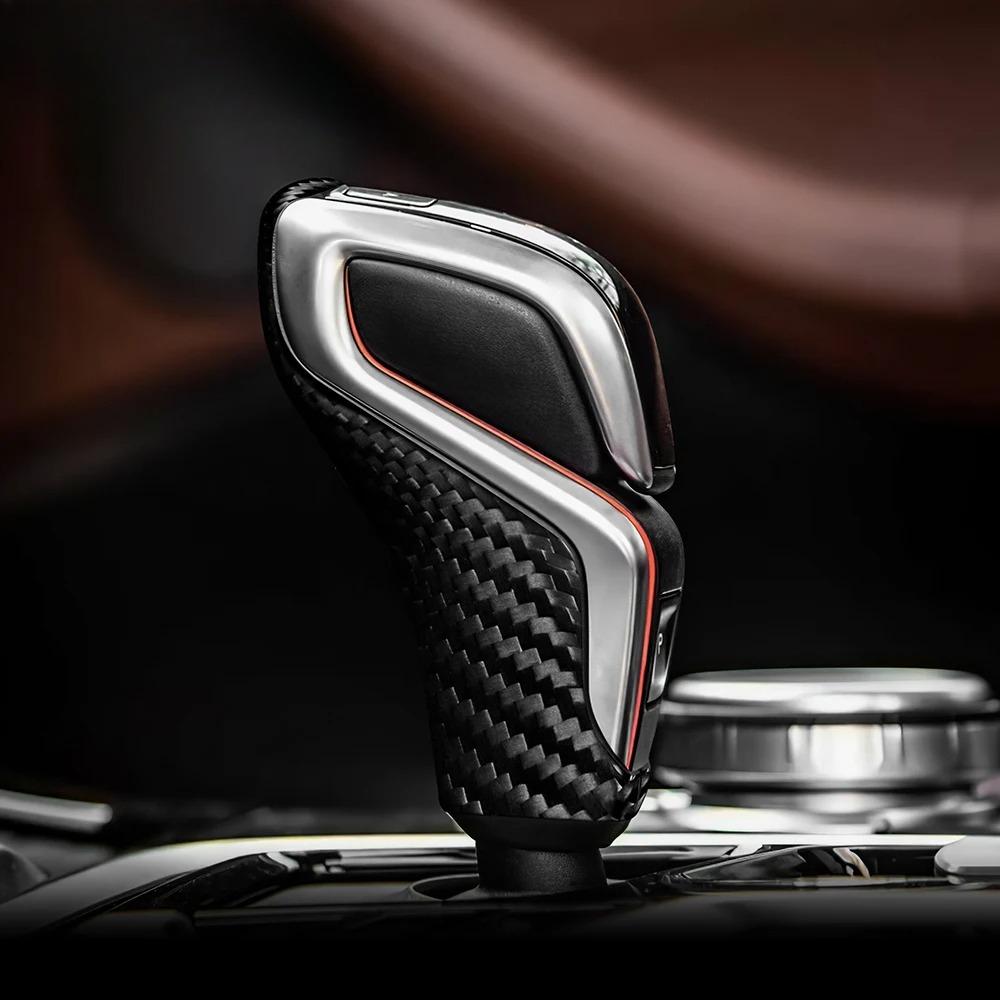 AAACF1 Real Dry Carbon Fiber for BMW F90 M5 F97 X3M F98 X4M 2019-2023 Automatic Shift Gear Knob Trim Cover Car Retrofitting Accessories