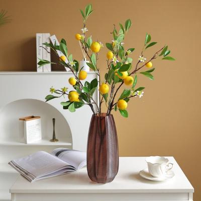 Simulation Fresh Lemon Fruit Artificial Flower Lemon Branch European Style Natural Green Plants Hotels Restaurant Decoration