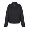 Shop   Women S Simple Daily Mockneck Bomber looSe Zip Black Naru Wjp260054