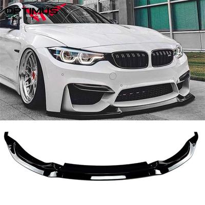 For BMW F80 M3 F82 F83 M4 2015-2020 Car Front Bumper Spoiler Under Lip Body Kit Separator Protection Black Style Front Lip Fitti
