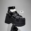 Mode 12CM High Platform Sandalen für Damen Neue Dicke Erhöhung Klettverschluss Sandalen für Sommer 2025, Lässige Damen Schuhe mit weicher Sohle