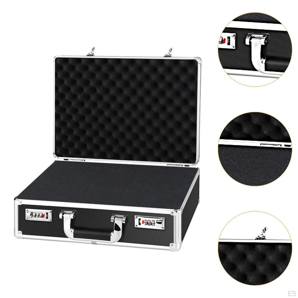 Aluminum Frame Carrying Case with Combination Lock for Personal Items Foam Insert Tool Box
