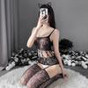 New sexy underwear women's sexy temptation perspective open file free one-piece mesh clothes jacquard stockings large size