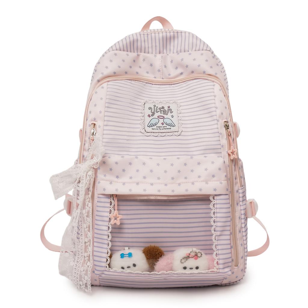Schoolbag Korean version of the new transparent backpack schoolbag female college style high value ins style fashion large capacity student backpack