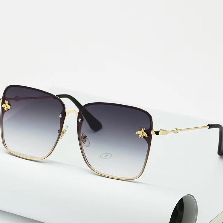 New Geometry Little Bee Sunglasses Women Colorful Square Sun glasses Fashionable rimless Frameless Metal Sunglasses 2025 PC&Metal