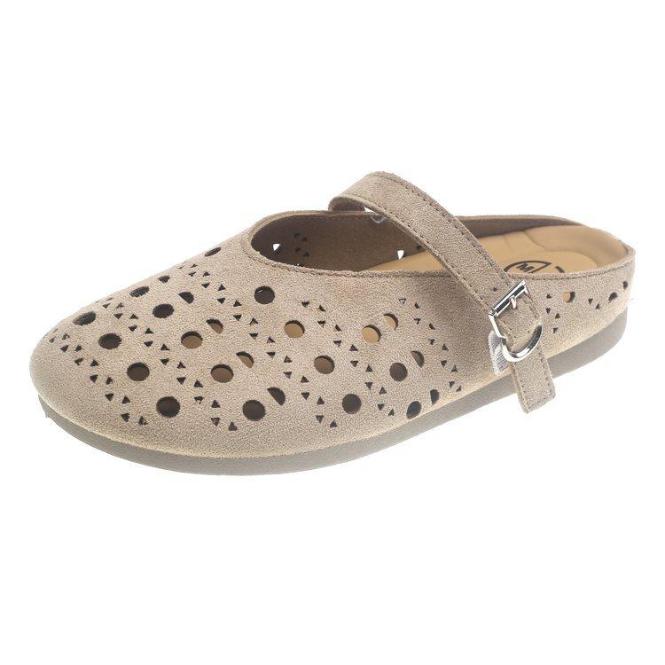 Retro niche design Birkenstock slippers single shoes new soft sole hollow bag head sandals