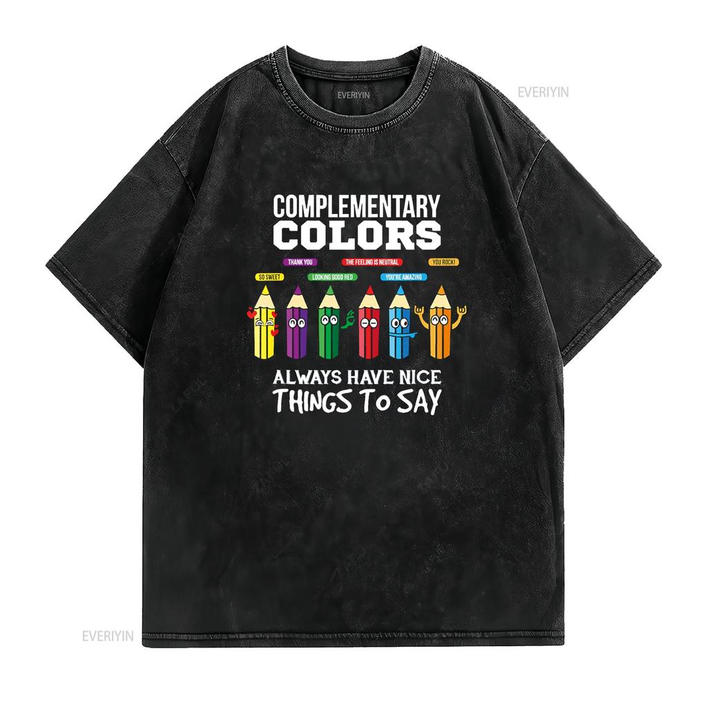 Komplementärfarben Witzbold Künstler Kunstlehrer T-Shirt vintage gewaschenes Oberteil für den Alltag Mann lässig stilvoll Streetwear