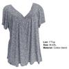 Women T-shirts V Neck Breathable Plus Size Flower Print Summer T-shirts for Daily Wear