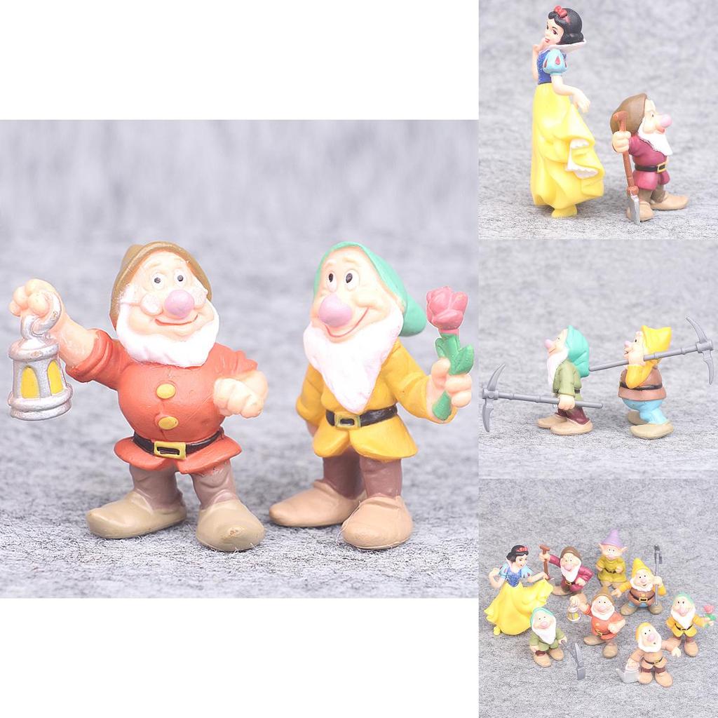 Enchanting Collection Of 8 Princess Snow White And Seven Dwarfs Figurines For Children