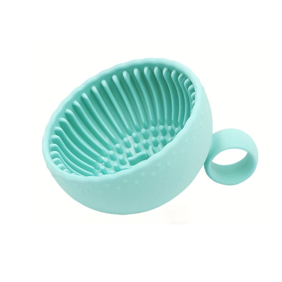 

Solid Colour Silicone Makeup Brush Cleaning Bowl, Eyebrow Brush, Foundation Brush, Blush Brush and Eye Brush Cleaning Bowl зелений
