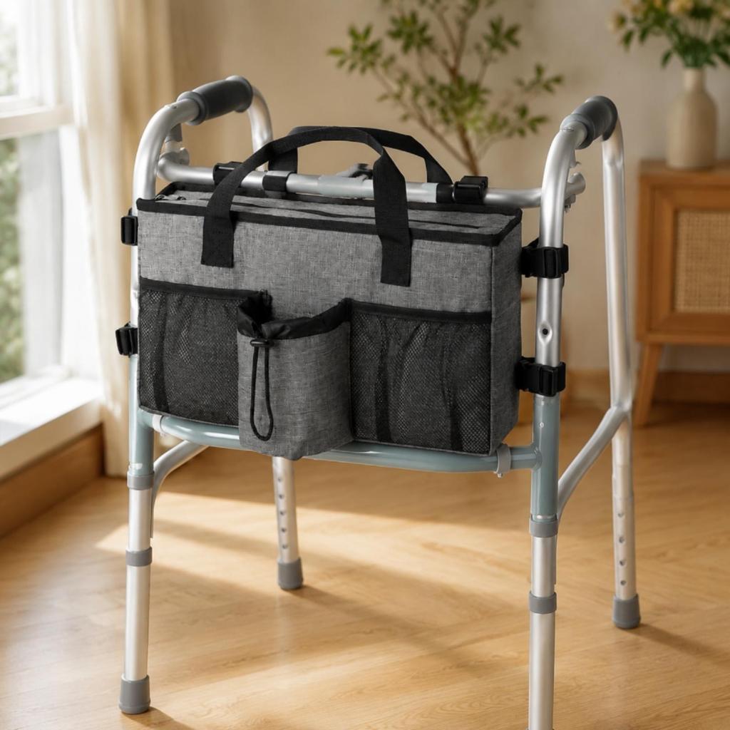 Rollator Storage Bag Adjustable Accessory Easy to Install for Errands