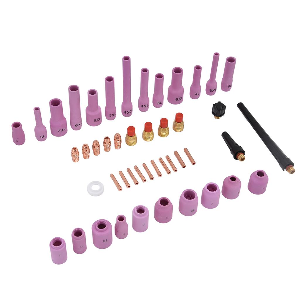 46Pcs TIG Gas Lens Kit Collet Body Assorted Size for WP92025 TIG Welding Torch Accessories