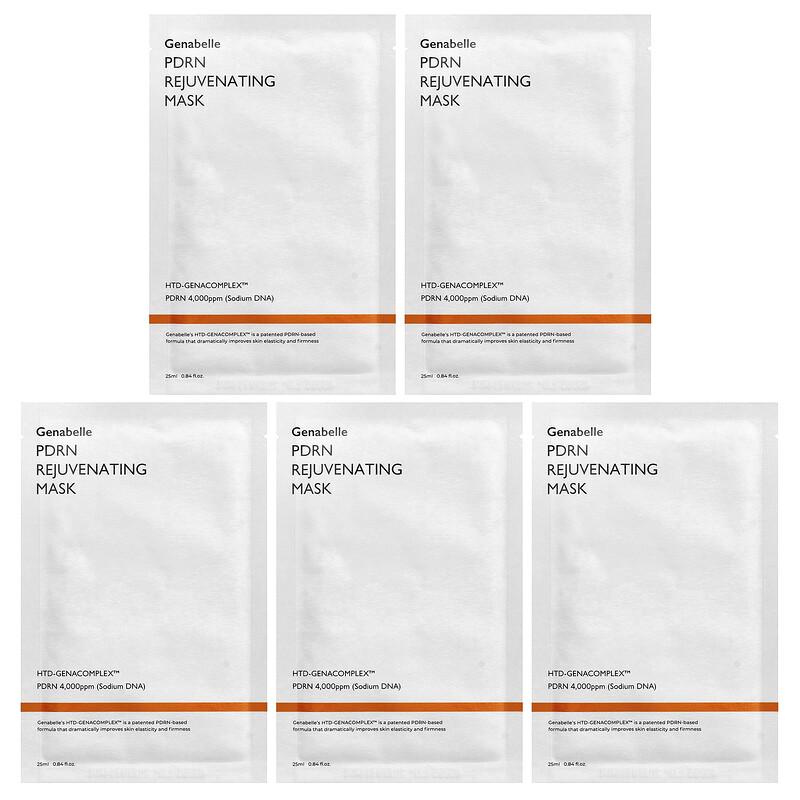 PDRN Rejuvenating Beauty Mask, 5 Sheets, 0.84 fl oz (25 ml) Each