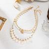 Boho Starfish Shell Rice Beads Clavicle Necklace for Women Luxury Imitation Pearl Conch Sun Layered Chain Party Jewelry Gift