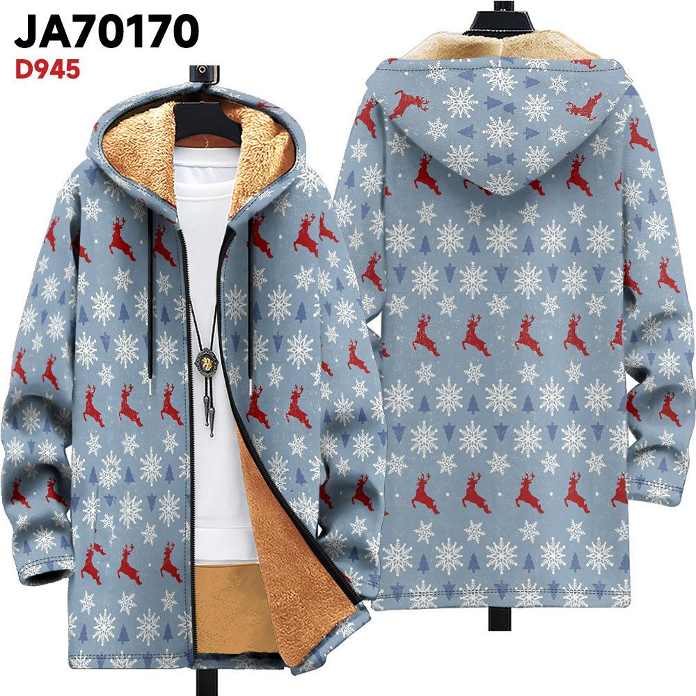 

Осень и Зима Новая Хлопковая Одежда Флис 3D Принт Толстовка на Молнии с Капюшоном Утепленная Британская XXXXL