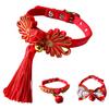 Obojek pro psa Design čínského uzlu Dekorativní Polyesterový Obojek pro domácí mazlíčky Kočky Psy se zvonkem