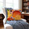 Mango Llustration Cushion Cover Anti-Dust Mite Short Plush Pillowcase - Invisible Zipper Silky Soft Sofa Cushion Cover