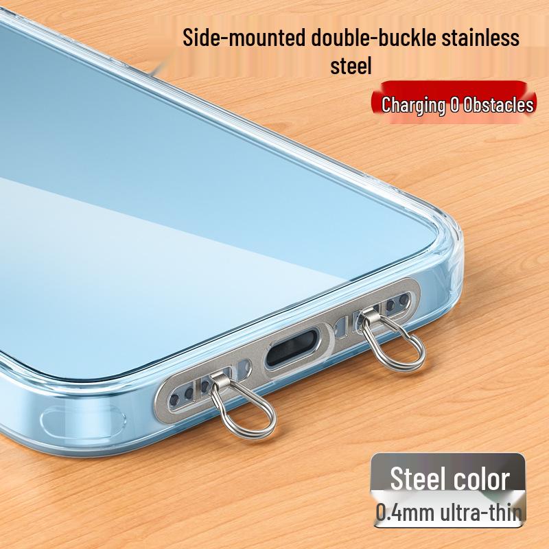 Stainless Steel Mobile Lanyard Chain with Double Buckle Clip