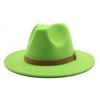 Men'S And Women'S Top Hat Flat Edge Straight Edge Suede With Accessories Woolen Jazz Hat