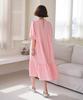 Ppaeppae Small Check Puff Sleeve Tiered Long Dress