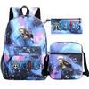 Anime ONE PICEC Backpack Monkey D Luffy Capacity Casual Student SchoolBag 3pcs Lightweight Women Men Travel Casual Mochilas