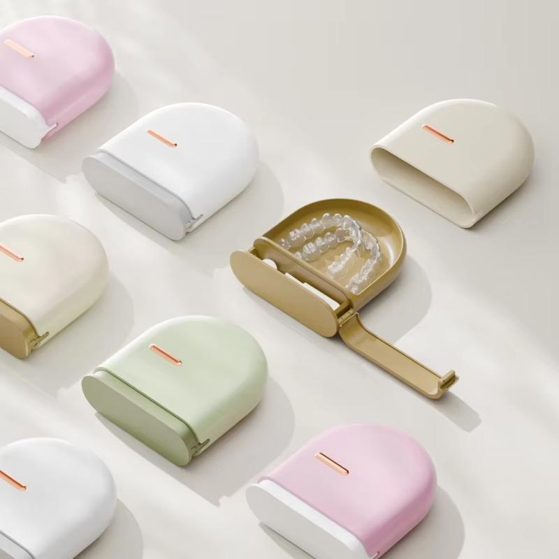 1pc Invisible Braces Storage Box Portable Dentures Teeth Orthotics Cleaning Box Pull-out Type Braces Dust Protective Orangizer