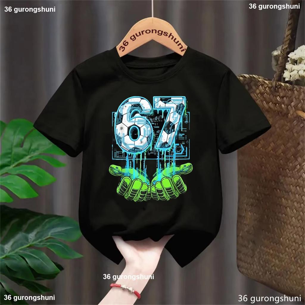 Kids 67 Themed Colorful Print TShirt Soft Cotton Fabric Breathable and Comfortable Ideal for Toddlers and Childrendf0238