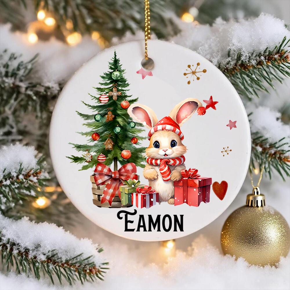 Personalised Name Christmas Keepsake, Animals Christmas Ornament, Tree Decor, Xmas Disc, Bauble