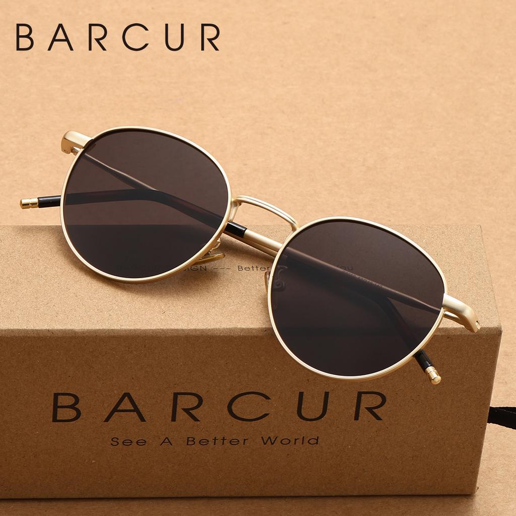 Gafas de sol polarizadas BARCUR, Hechas de material de acero inoxidable, Gafas de sol ligeras para actividades al aire libre y viajes sin carga