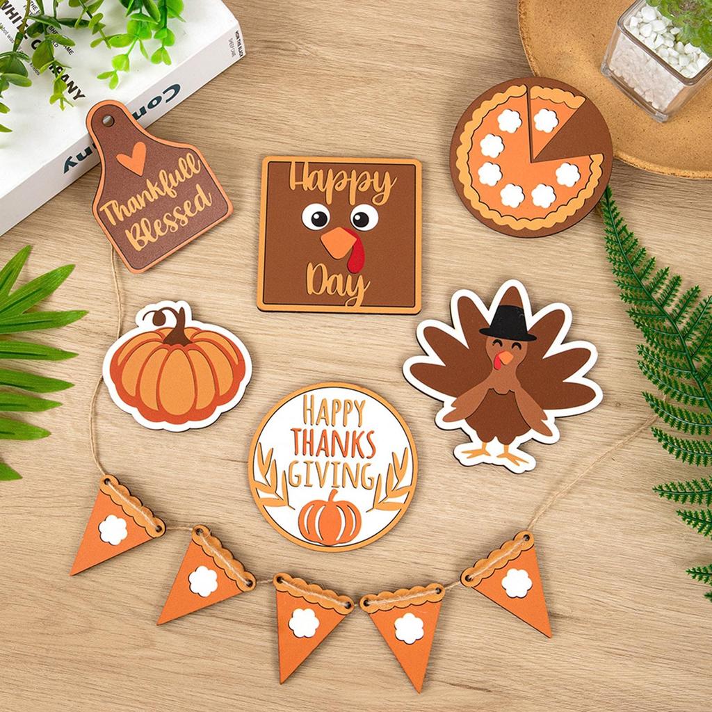 Mehrteiliges Tablett-Dekorationsset Thanksgiving Tischdekoration Ornamente