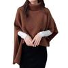 2024 Winter Cozy High Neck Knit Shawl Cloak with Irregular Batwing Sleeves
