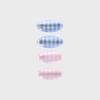 Petite Oval Gingham Check Hair Clip Set (A)