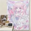 Kawaii Anime Nurse Girl Wall Tapestry Sweet Cute Manga Print Wall Hanging Aesthetic Dorm Bedroom Living Room Home Background