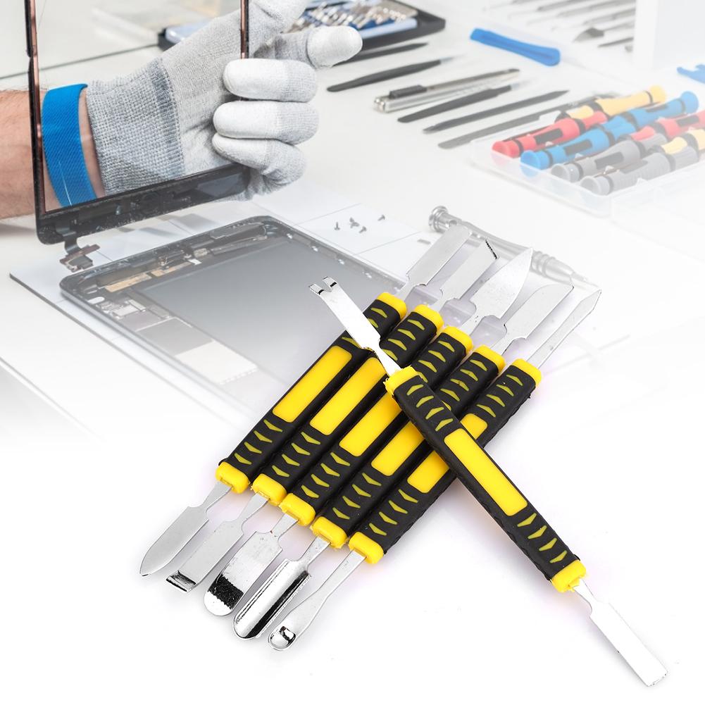 6 In 1 Carbon Steel High Hardness Flat Ends Mobile Phone Pry Bar Removal Opening Tool Knife