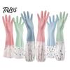 Thickened Winter Cleaning Gloves Long Sleeves Dishwashing Gloves, Thick Fleece Lining Non-Slip Silicone Extended Cuff Reusable Waterproof Kitchen for