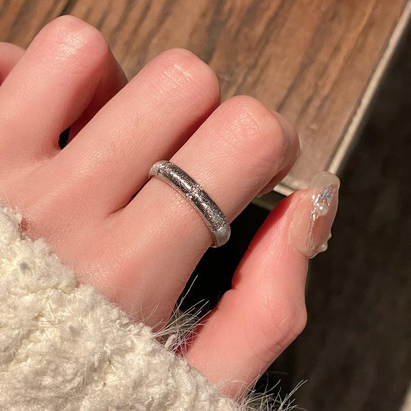 High-End Medieval Brushed Open Ring, Snake Ring, Personalized Diamond-Set Niche Design Accessories