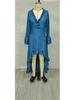 Women's Bohemian Pleated Ruffle Hem V-Neck Maxi Dress