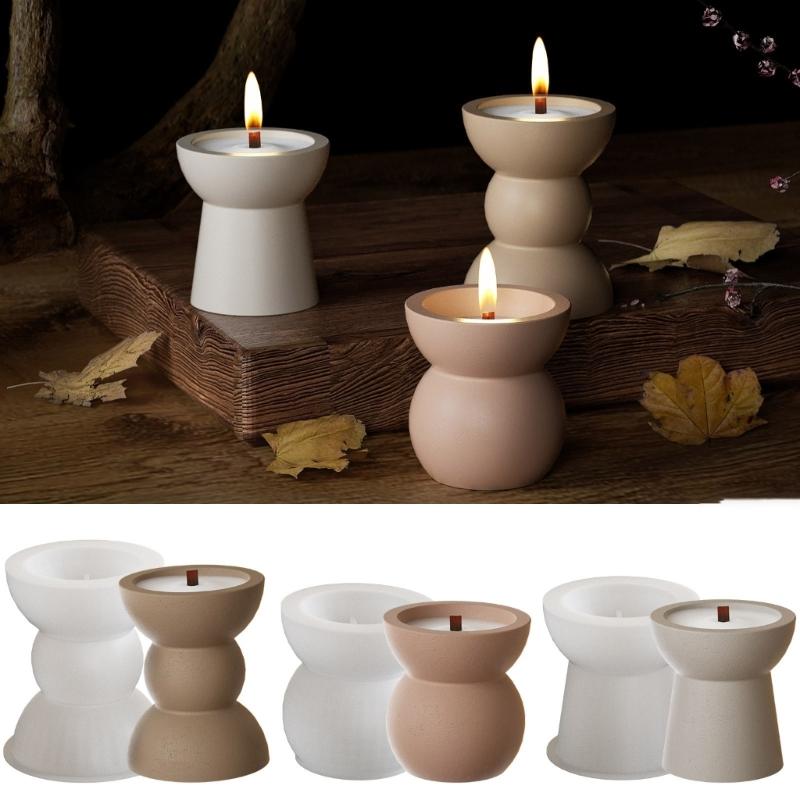 Practical Sturdy Silicone Craft Mould Home Accessory for Round Candle Holders Easy Release Daily Decoration