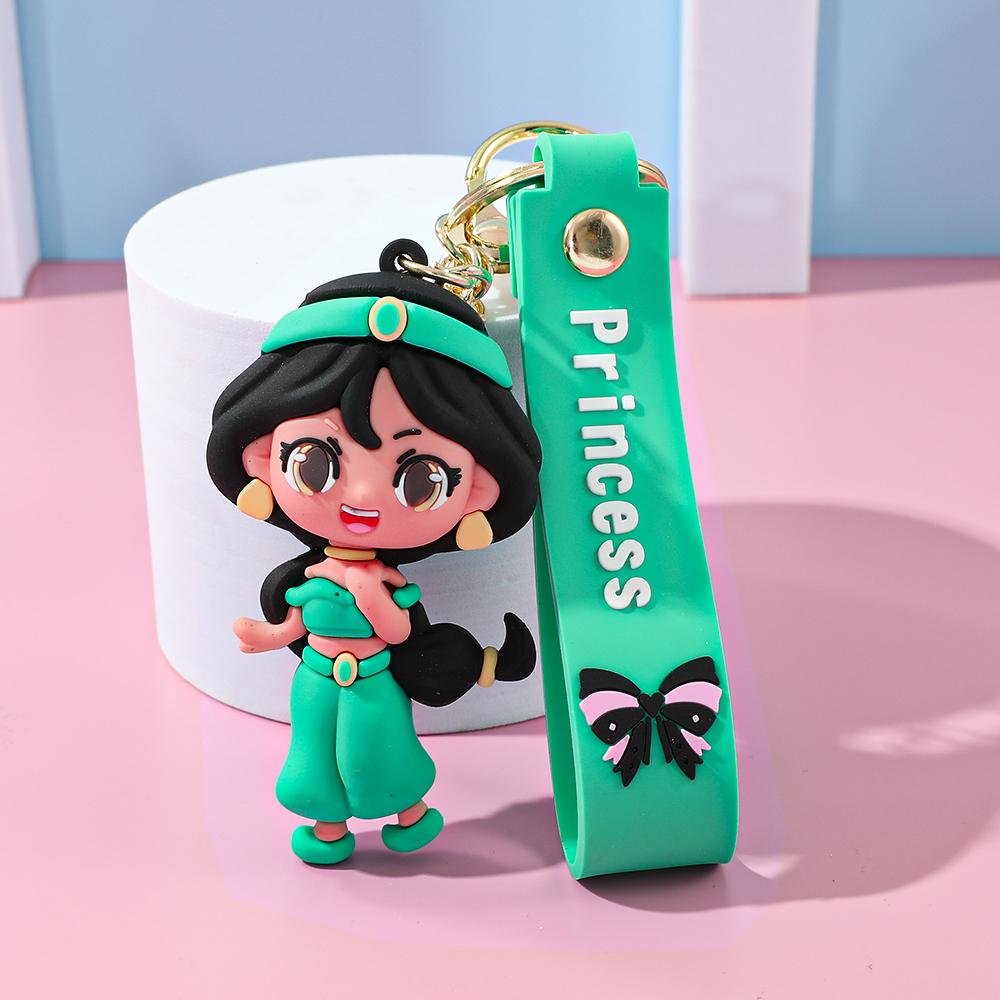 Anime Disney Keychain Cartoon Girl Mermaid Princess Keychain Cute Snow White Alice Keyring Bag Accessories Toys Gifts Wholesale