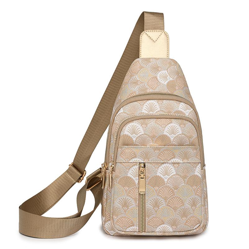 

Женская нагрудная сумка, многофункциональная сумка, многослойная сумка через плечо с принтом, сумка через плечо, сумка для мобильного телефона золотой