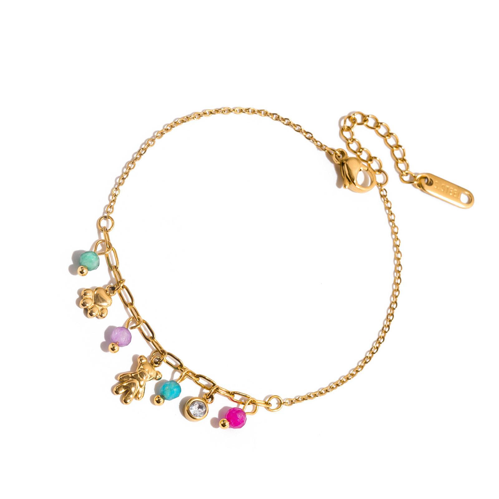 

Delicate Floral Designs Stainless Steel Adjustable Chain Bracelet for Women Girls Gift 1