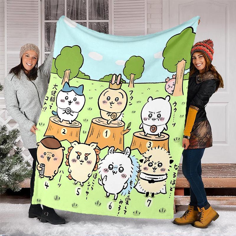 Chiikawa1 printed throw blanket—lightweight,soft,warm;versatile blanket for all seasons—perfect as &air-conditioning throw,nap blanket