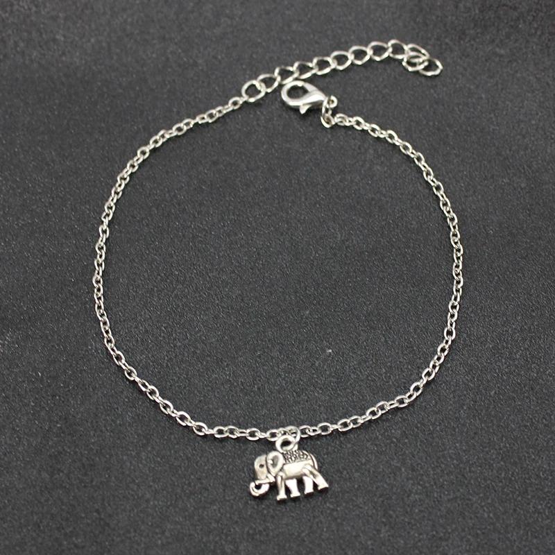 New Fashion Retro Elephant Charm Beach Anklets For Women Trendy Silver Color Foot Jewelry Wholesale Leg Bracelet Gift For Girl