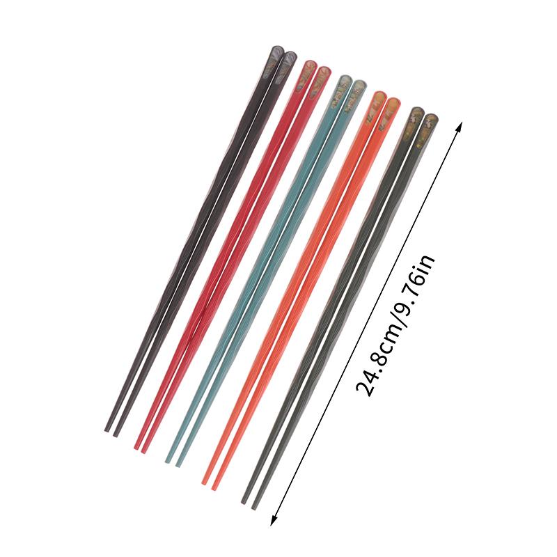 

Красочные 10 пар палочек для еды, нескользящие палочки для еды, многоразовые китайские палочки для еды, столовые приборы, подарок, кухонные инструменты