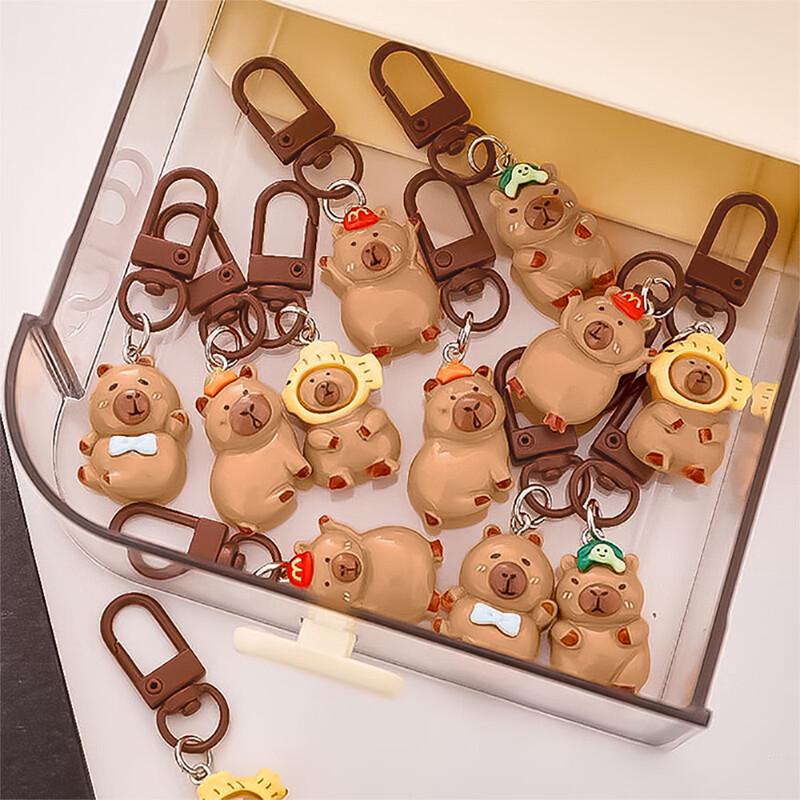 Милый брелок-подвеска для ключей и сумки из смолы с капибарой