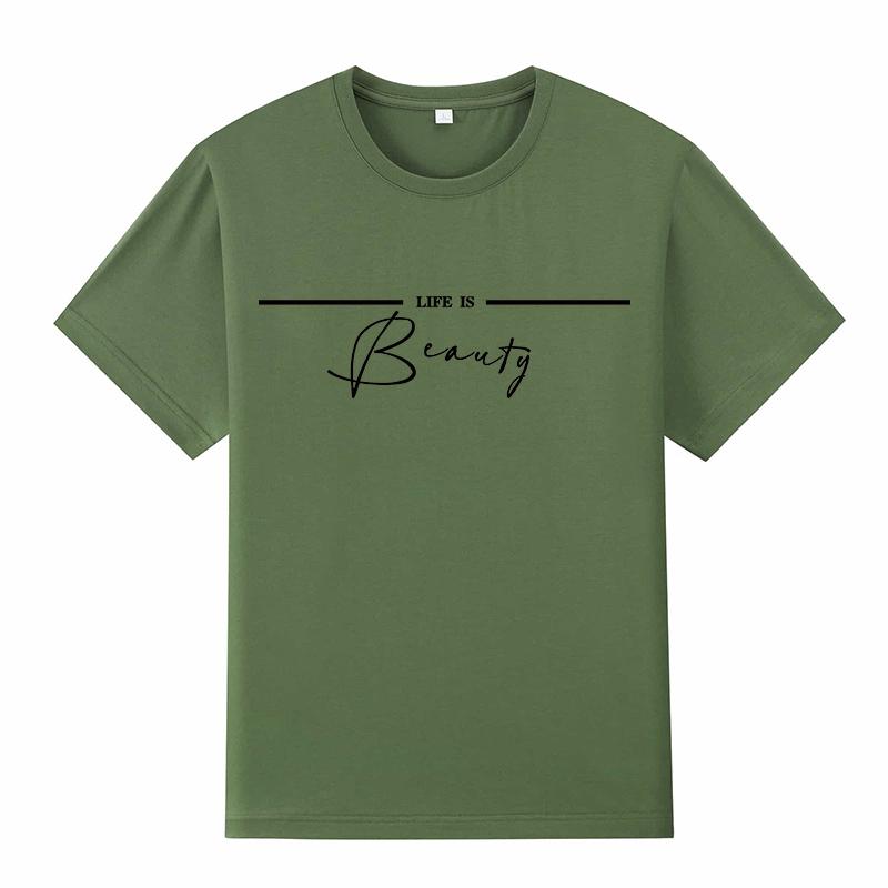 Módní potištěné ležérní dámské tričko s kulatým výstřihem, krátkým rukávem, bavlněná trička