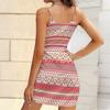 Robe d'été moulante sans manches avec poches, imprimé géométrique et à rayures rétro, sexy, coupe ajustée, élégante, pour la fête