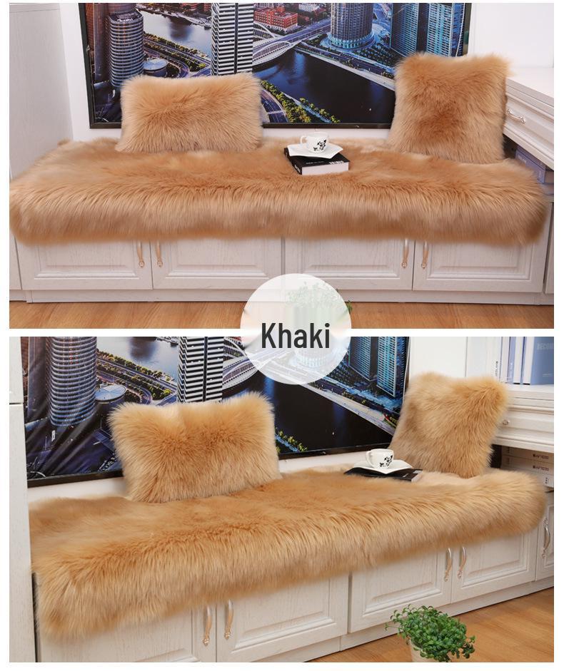 Faux Wool Sheepskin Long Pile Floor Mat for Living Room, Bedroom, Bedside, or Bay Window Tatami.