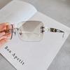 Korean Style Sunglasses For Women Rectangle Shape Rimless  Hot Sexy Women'S Sun Glasses Rhinestone Outdoor Sunglass