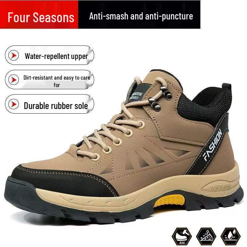 Men's Steel Toe Safety Shoes, Anti-Smash, Anti-Puncture, Non-Slip, with Cotton Lining for All Seasons' Comfort